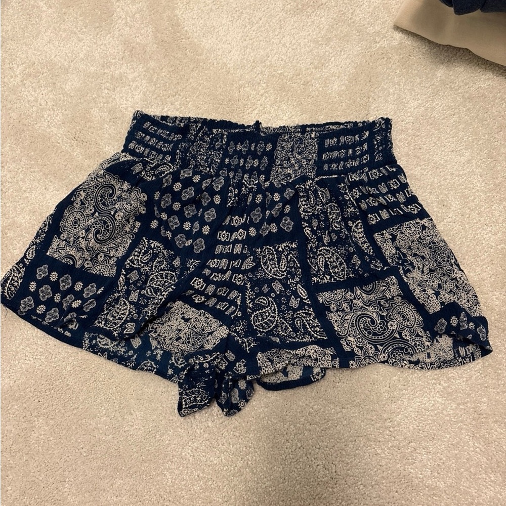 Navy Paisley Women's Shorts